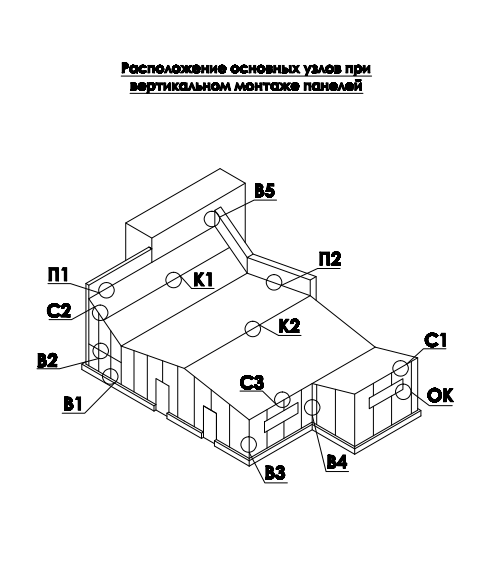 Расположение узлов, вертикальный монтаж