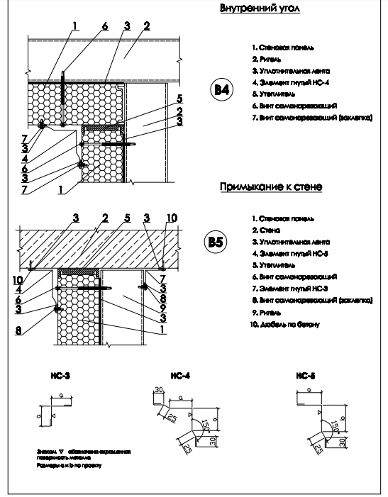 Примыкание к стене